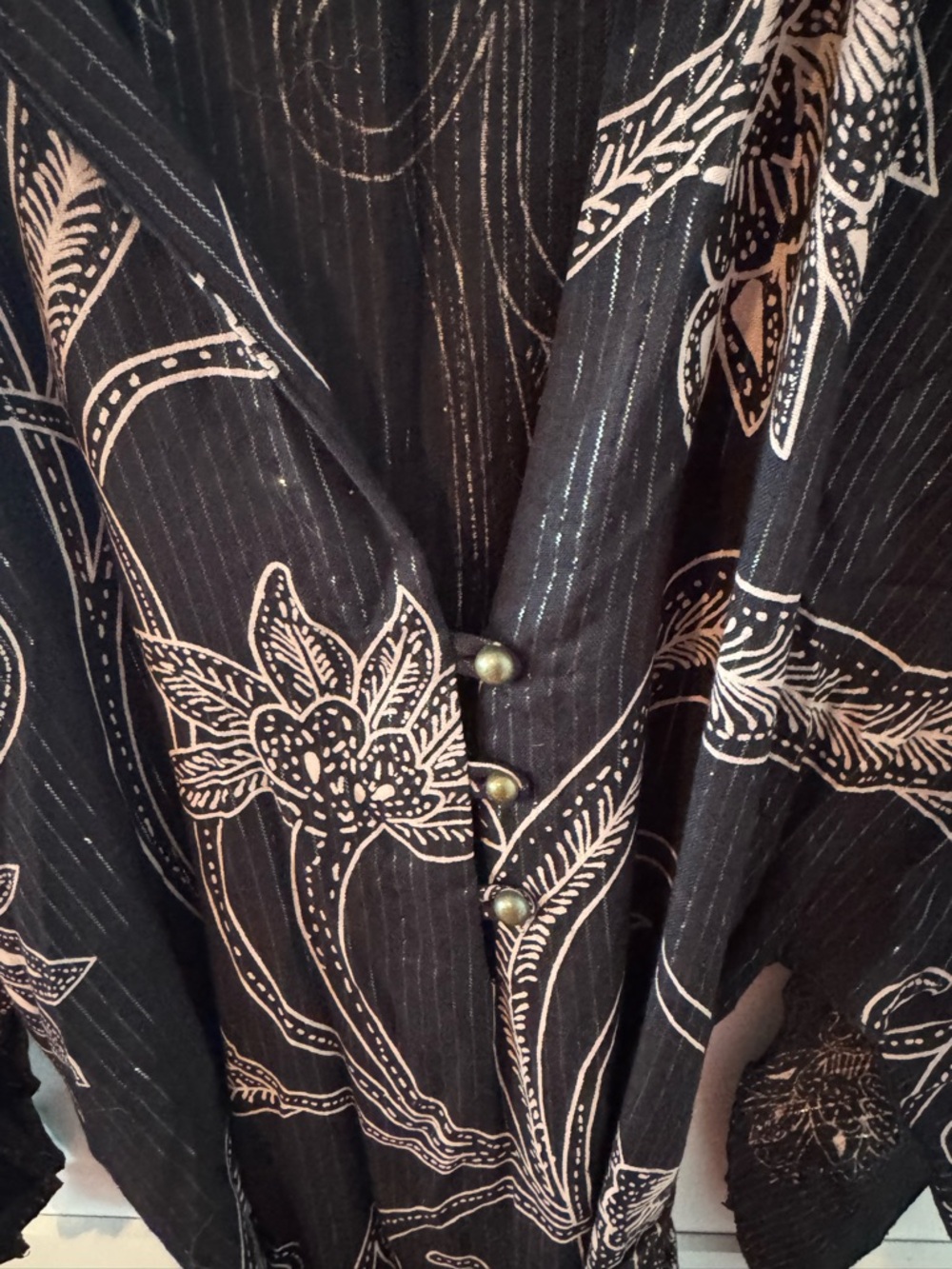 Cleobella Black Maxi Dress with Cream Floral Motif - Picture 4 of 5